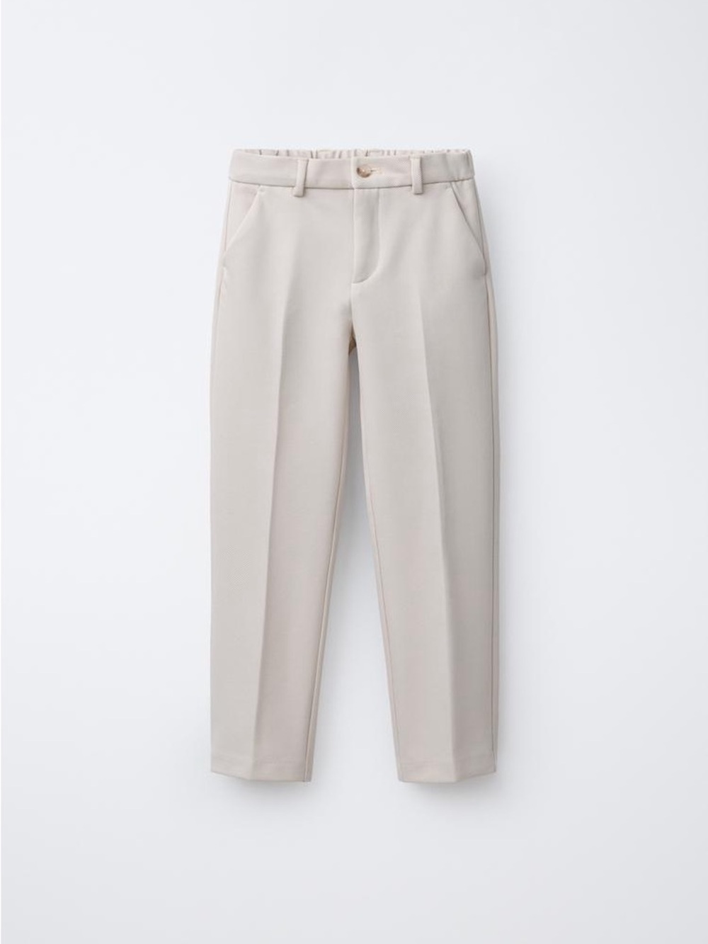 Zara Women's Cream Straight-Leg Trousers